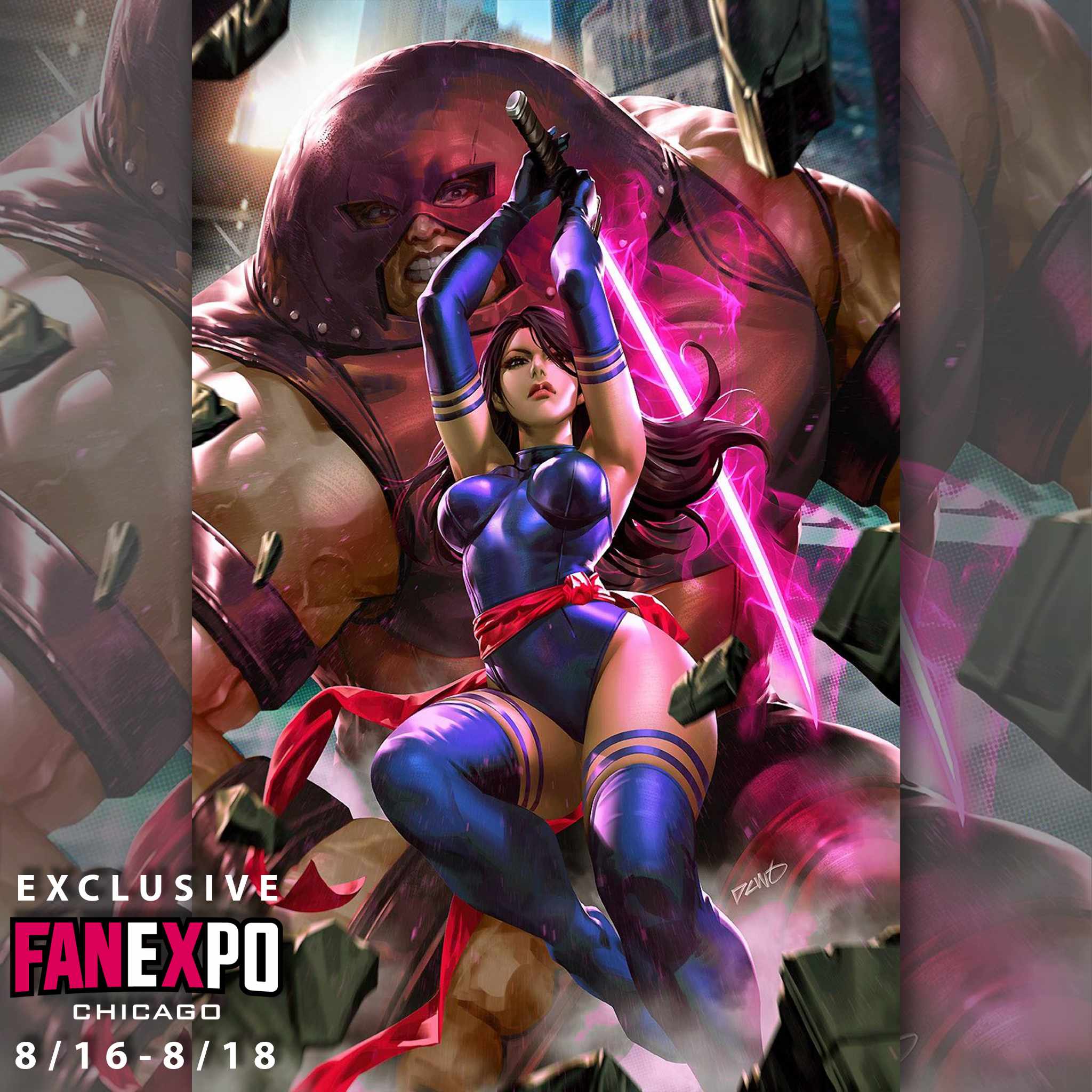 X-men Psylocke ファンアート X-MEN #1 PSYLOCKE DCWJ - FAN EXPO CHICAGO 2024 – Artgerm