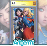 DC MARVEL SUPERMAN SPIDER-MAN #1 (ONE SHOT) CVR M STANLEY ARTGERM LAU SUPERGIRL & SILK CARD STOCK VAR CGC SS 9.8