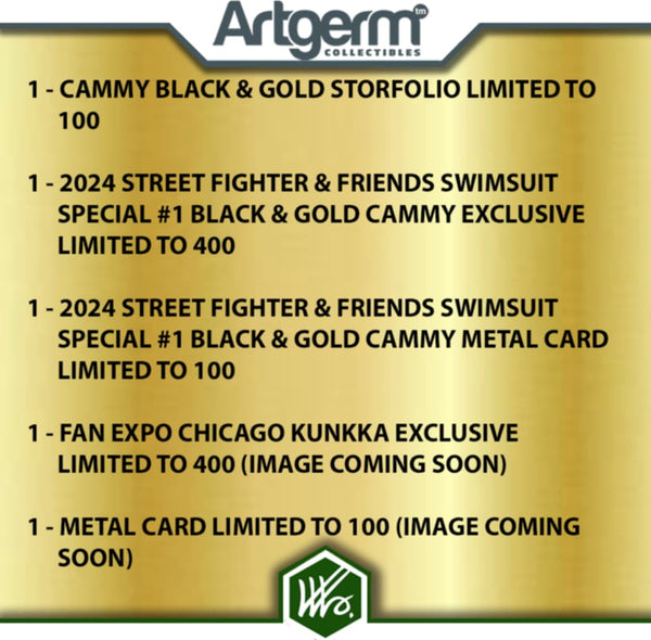 2024 STREET FIGHTER & FRIENDS SWIMSUIT SPECIAL #1 CAMMY BLACK & GOLD EXCLUSIVE STORFOLIO BUNDLE