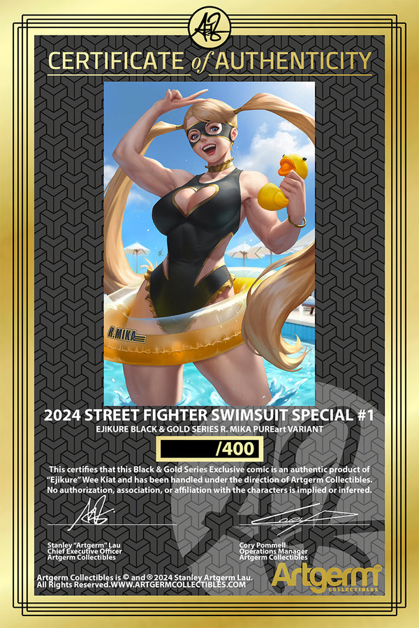 2024 STREET FIGHTER & FRIENDS SWIMSUIT SPECIAL #1 R. MIKA BLACK & GOLD EXCLUSIVE