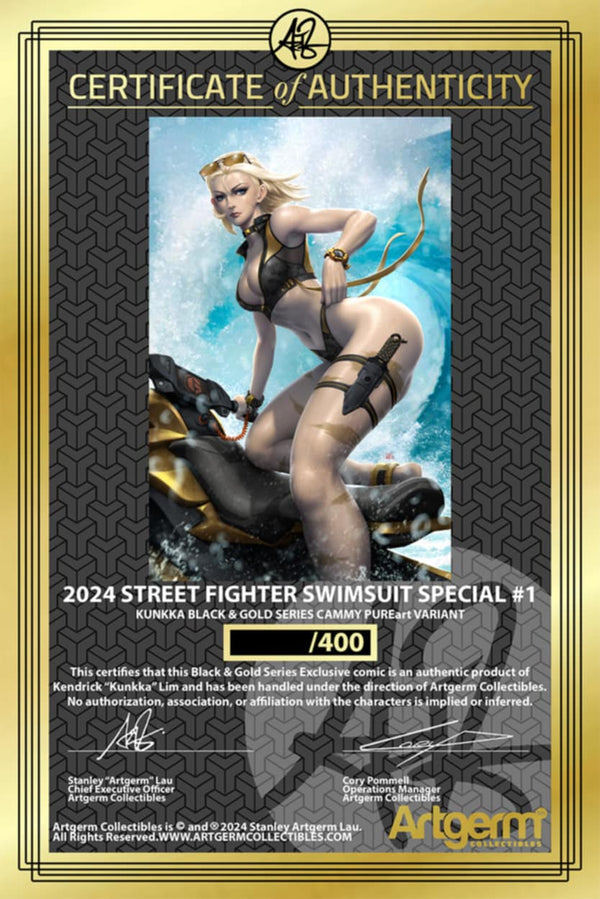 2024 STREET FIGHTER & FRIENDS SWIMSUIT SPECIAL #1 CAMMY BLACK & GOLD EXCLUSIVE CGC SS 9.8 WITH CUSTOM LABEL
