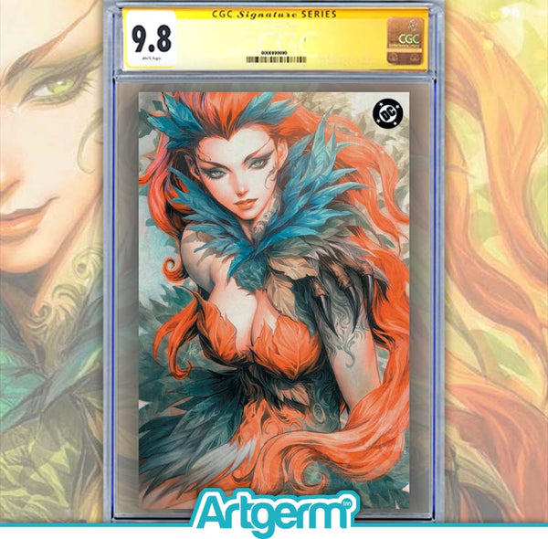 絵画 bottle(wing) ABSOLUTE BATMAN #25 ARTGERM POISON IVY PUREart FOIL VARIANT CGC SS