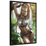 CAMMY WHITE SWIMSUIT 24x36 FRAMED CANVAS PRINT