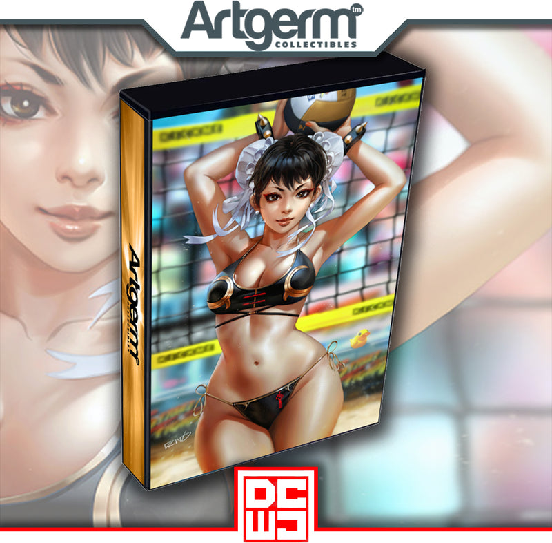 2024 STREET FIGHTER & FRIENDS SWIMSUIT SPECIAL #1 CHUN-LI BLACK & GOLD EXCLUSIVE STORFOLIO BUNDLE