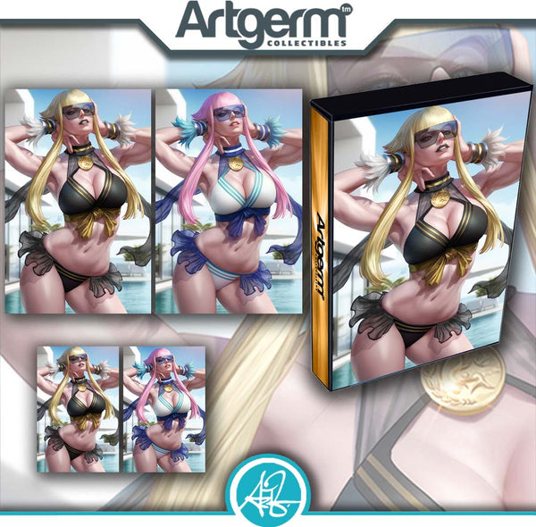 2024 STREET FIGHTER & FRIENDS SWIMSUIT SPECIAL #1 MANON BLACK & GOLD EXCLUSIVE STORFOLIO BUNDLE