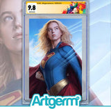 SUPERMAN #39 CVR E STANLEY ARTGERM LAU SUPERGIRL MOVIE CARD STOCK VAR CGC SS 9.8